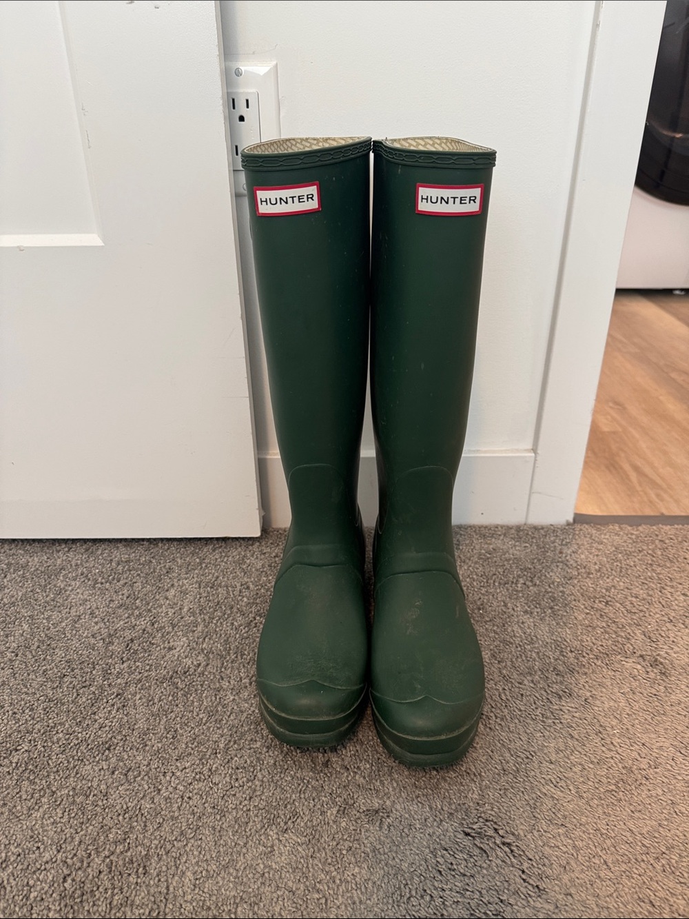 Hunter Tall Matte Rain Boots in Forest Green